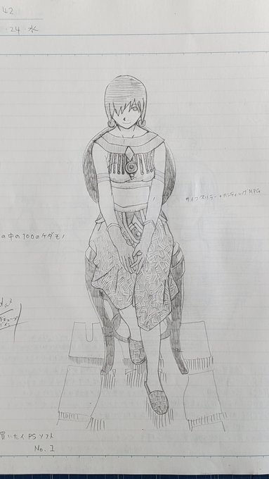 高校一年生の時に、立ち読みしたファミ通でリンダキューブアゲインの広告イラストを見て、どんなゲームか知らんけど絶対買うって決めたんだよな。

画像はそのイラストをノートに模写したやつと、そのあと部誌に描いたイラスト。 