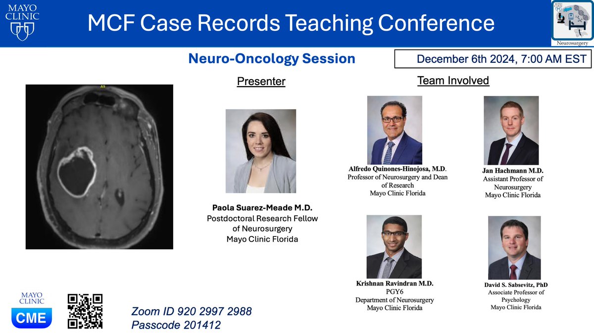 Adrian Safa M.D. (@adrian_safa) on Twitter photo Join us tomorrow @7AM for another exciting session of our MCF Case Records Teaching Conference featuring a very interesting case of <a href="/DoctorQMd/">Dr. Alfredo QuiƱones-Hinojosa</a> presented by <a href="/paosmeade/">Paola SuƔrez Meade, MD</a> and the multiD team!
<a href="/janhachmann/">Jan Hachmann MD MS MBA</a> <a href="/ManuelaAB99/">Manuela Aramburu Berckemeyer, MD</a> <a href="/MayoClinicNeuro/">Mayo Clinic Neuro</a> <a href="/jpnavarro_md/">Juan P. Navarro-Garcia de Llano, MD</a> <a href="/JEmilianoSG/">J. Emiliano Sanchez-Garavito M.D.</a> <a href="/lmichmd/">Loizos Michaelides, MD</a> Join us tomorrow @7AM for another exciting session of our MCF Case Records Teaching Conference featuring a very interesting case of <a href="/DoctorQMd/">Dr. Alfredo QuiƱones-Hinojosa</a> presented by <a href="/paosmeade/">Paola SuƔrez Meade, MD</a> and the multiD team!
<a href="/janhachmann/">Jan Hachmann MD MS MBA</a> <a href="/ManuelaAB99/">Manuela Aramburu Berckemeyer, MD</a> <a href="/MayoClinicNeuro/">Mayo Clinic Neuro</a> <a href="/jpnavarro_md/">Juan P. Navarro-Garcia de Llano, MD</a> <a href="/JEmilianoSG/">J. Emiliano Sanchez-Garavito M.D.</a> <a href="/lmichmd/">Loizos Michaelides, MD</a>