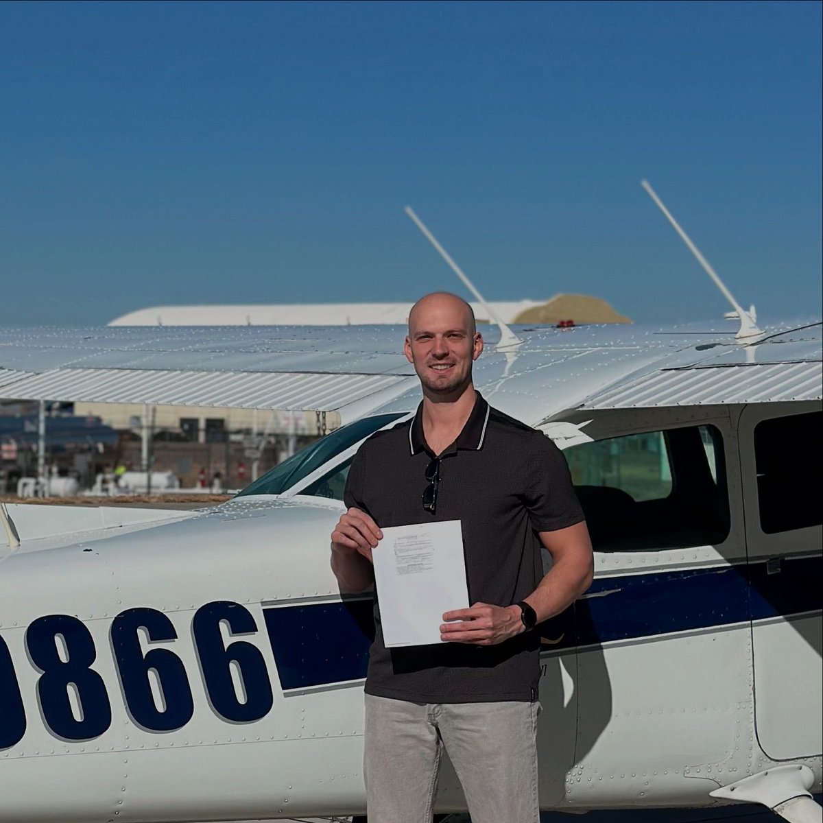 DelSolAviation's tweet photo. Congratulations to Gerhardt Shafer on TWO checkride passes!! Instrument add on and your Commercial single engine in record time at Del Sol! CFII Danny Edwards and CFII Tyler Daniels 
@rtag_nation
Curious about the Rotor transition program 
Give us a call 505.242.2701 
#rtag #rtagnation #flydelsol #breakturn #skillbridge #rotortofixedwing #fixedwing #careerpathpilots #flightschool #flighttraining #pilottraining #flightlessons #learntofly #cessnapilot #studentpilot #aviationnation #delsolnation #cessnation #cessnalovers #aviationlovers #Airforce #USAF #H60
