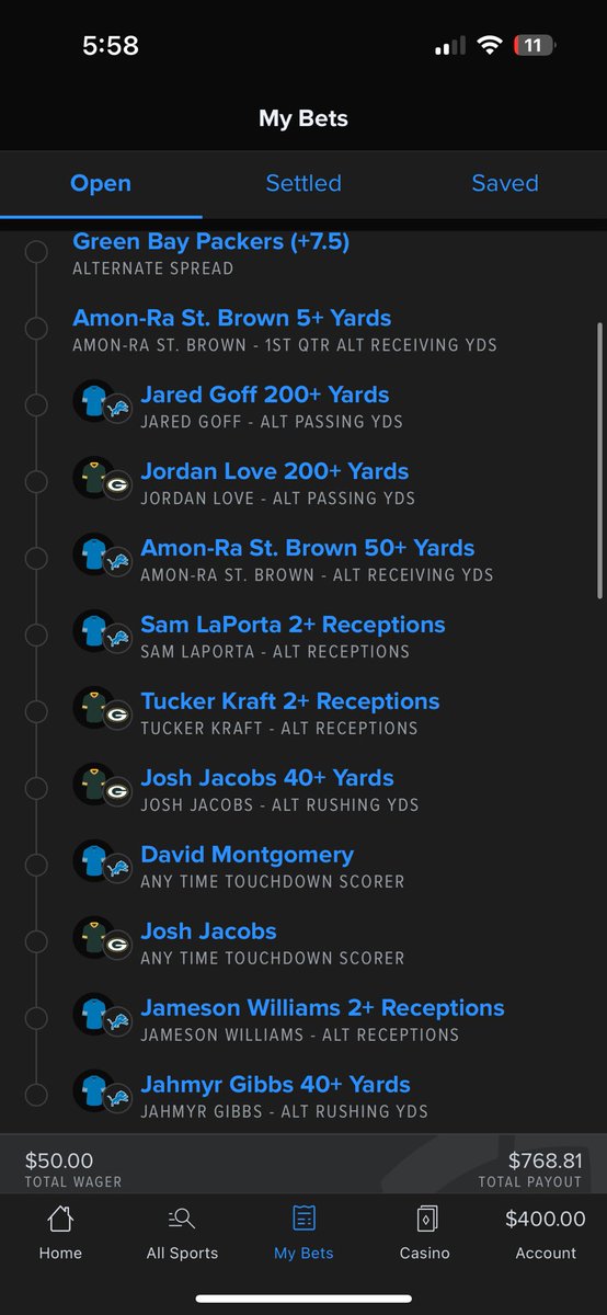 OTBplays's tweet photo. 🏈 TNF PLAY 🏈
(-121)
J. Love 175+ Passing
J. Jacob’s 40+ Rushing
D. Montgomery 25+ Rushing
J. Gibbs 40+ Rushing 

⭐️Lotto +1537     $50 - $768 👇 https://t.co/mP3ZHMFMlA