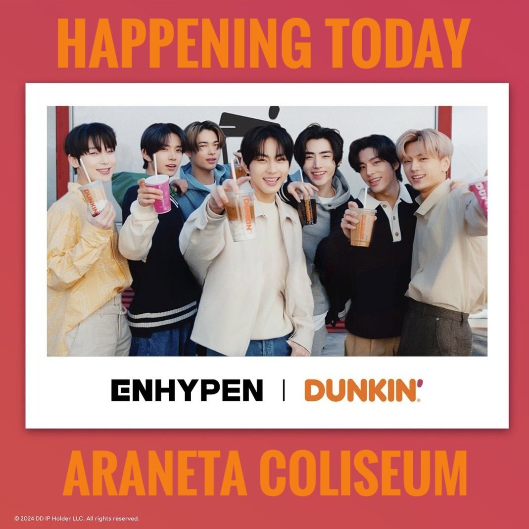 philconcerts's tweet photo. You will meet ENHYPEN today in #DES7INED_ENHYPEN_with_DUNKINPH at Araneta Coliseum by @dunkinph. https://t.co/P3pRlyWT6m