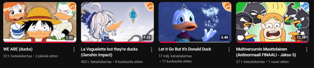 It just dawned on me that four of my latest videos are all in different languages haha!