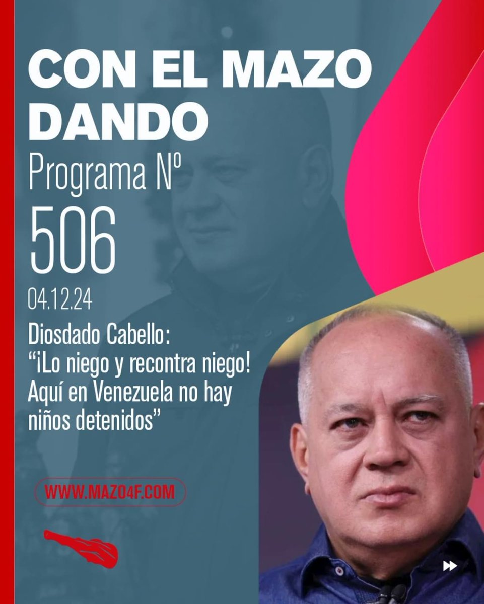 oficial_ven_'s tweet photo. #NavidadesAlegríaYPaz| Lo mejor de tu programa #ConElMazoDando aquí 👉🏾
@dcabellor
R: @ConElMazoDando
F: @ConElMazoDando
#ConElMazoDando #Diosdado #Venezuela #Mazo4F #Programa506 #Jueves
#JuntosPorLaVidaYLaPaz https://t.co/LSOgQGv2rp