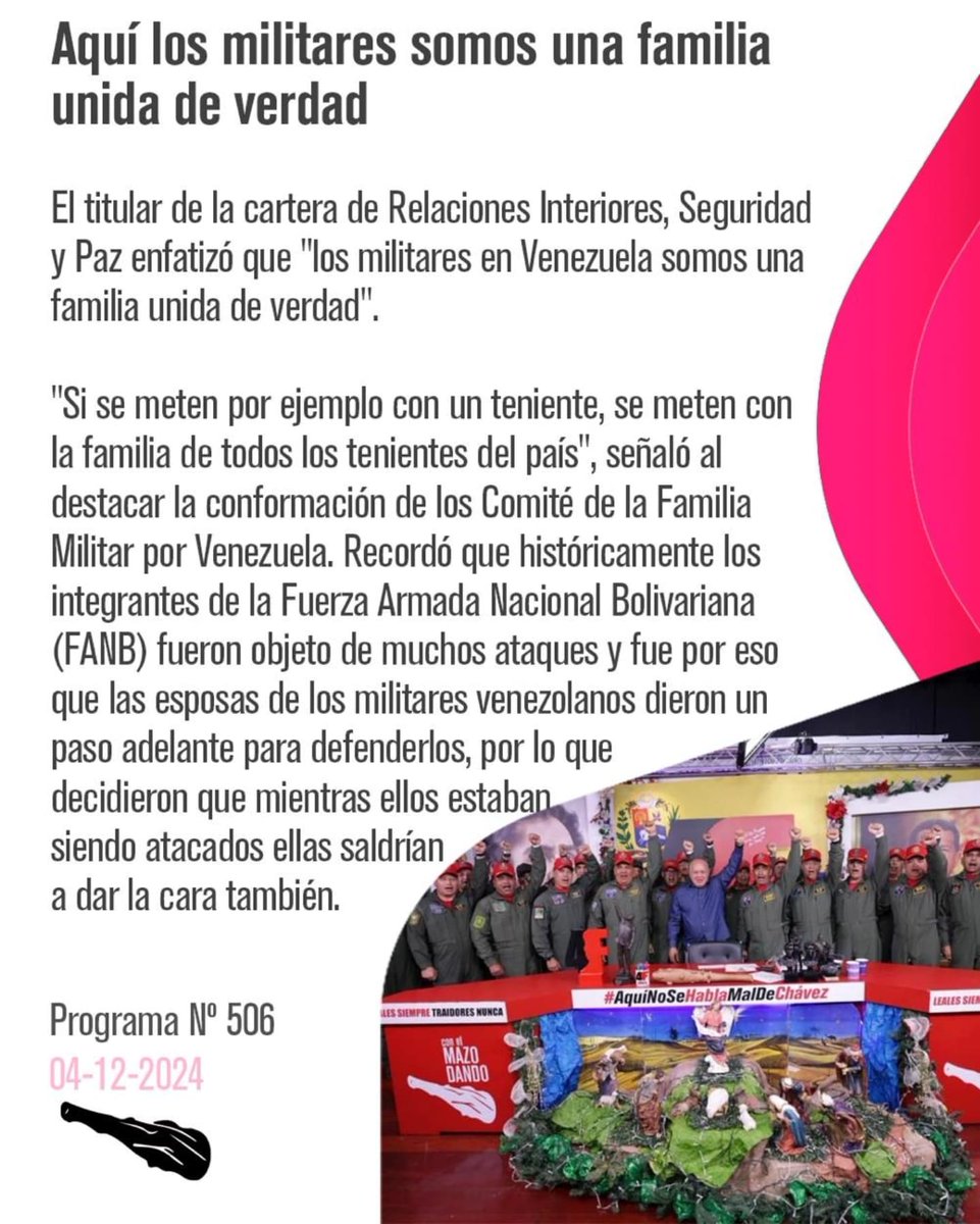 oficial_ven_'s tweet photo. #NavidadesAlegríaYPaz| Lo mejor de tu programa #ConElMazoDando aquí 👉🏾
@dcabellor
R: @ConElMazoDando
F: @ConElMazoDando
#ConElMazoDando #Diosdado #Venezuela #Mazo4F #Programa506 #Jueves
#JuntosPorLaVidaYLaPaz https://t.co/LSOgQGv2rp