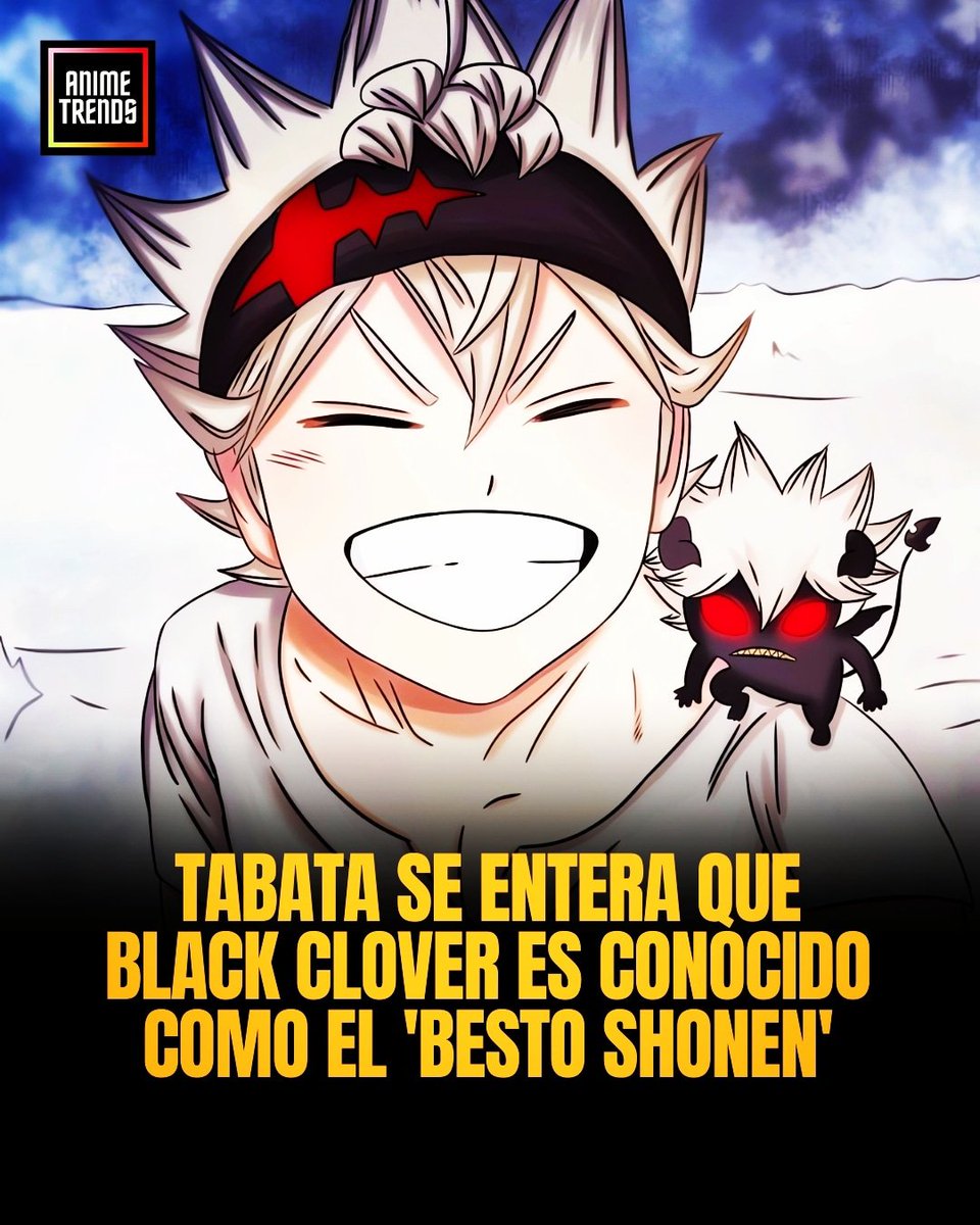 AnimetrendsLA's tweet photo. Yuki Tabata quedó gratamente sorprendido al saber que Black Clover es conocido fuera de Japón como el "BESTO SHONEN". ✨

Fue durante una entrevista en el evento Manga Barcelona.
#BlackClover https://t.co/LBrffjviKC