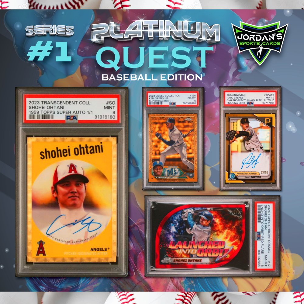 Platinum Quest Baseball Edition Series 1 Sports Card Mystery Box Presented  by Jordan's Sports Cards - (1) Graded PSA, BGS, or SGC Baseball Card Per  Pack - Limited to just 300 packs!