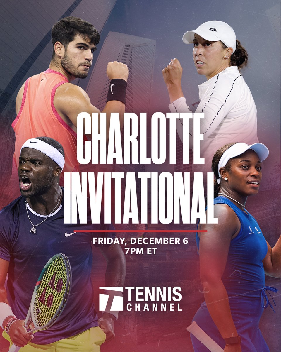 Next stop: the Queen City 👑 

🔥 Alcaraz vs. Tiafoe 
🔥 Keys vs. Stephens 

Stream the Charlotte Invitational on Tennis Channel 📲