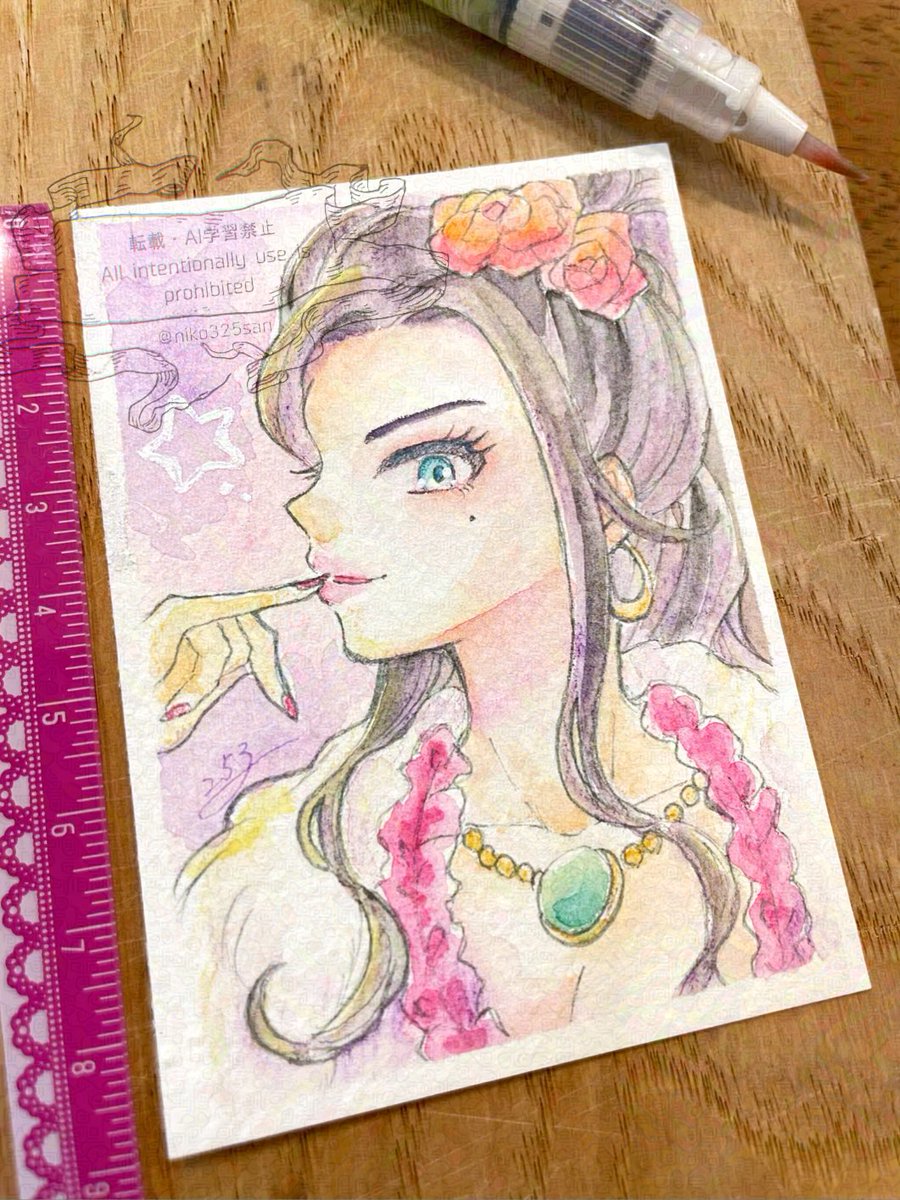 姉の日なので水彩で描いたお姉様たち💜🩷❤️ 
