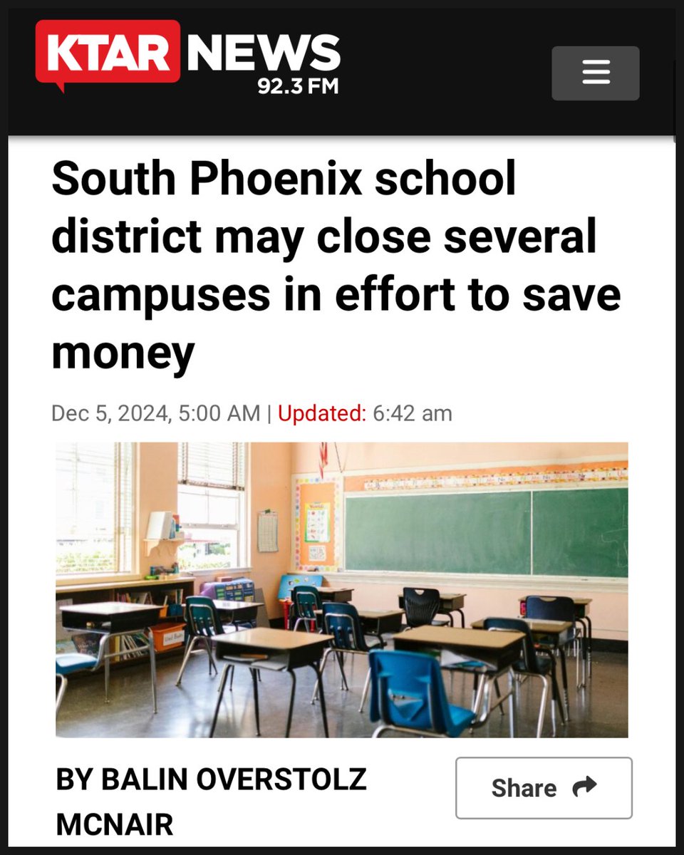 Arizona’s off-the-rails universal ESA voucher program is siphoning hundreds of millions from local public schools — forcing gut-wrenching cuts like in Roosevelt, where the school board is voting on closing 5 cherished neighborhood public schools tonight 😞