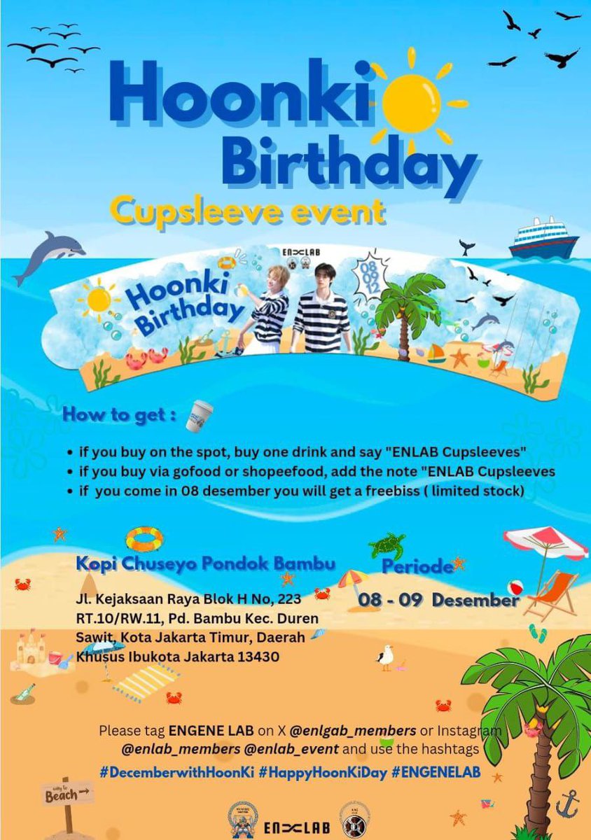 aiasunit's tweet photo. HoonKi’s Birthday by @achillesunit @aiasunit 

December is Sunghoon and Ni-Ki’s Birthday!

We hold Cupslevee events on:
🗓️ December 8-9, 2024
📍 Kopi Chuseyo Pondok Bambu

LIMITED STOCK! Don’t miss it ENGENE 🩵💙 https://t.co/c5jWcLmpjb