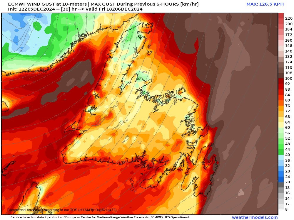 CHMRweather's tweet photo. A very large clipper system is going to bring a lot of rain and high winds beginning tonight into tomorrow, be prepared for potential power outages! 
Rainfall amounts between 20-40mm, Winds Gusting 110-130 km/h!! Bring in your stuff, or secure it tightly! 
@chmrmunradio @CHMRnews https://t.co/GFiqTDE6mt