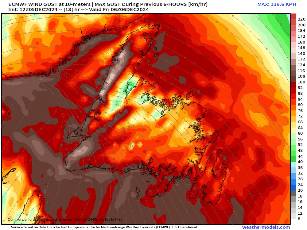 CHMRweather's tweet photo. A very large clipper system is going to bring a lot of rain and high winds beginning tonight into tomorrow, be prepared for potential power outages! 
Rainfall amounts between 20-40mm, Winds Gusting 110-130 km/h!! Bring in your stuff, or secure it tightly! 
@chmrmunradio @CHMRnews https://t.co/GFiqTDE6mt