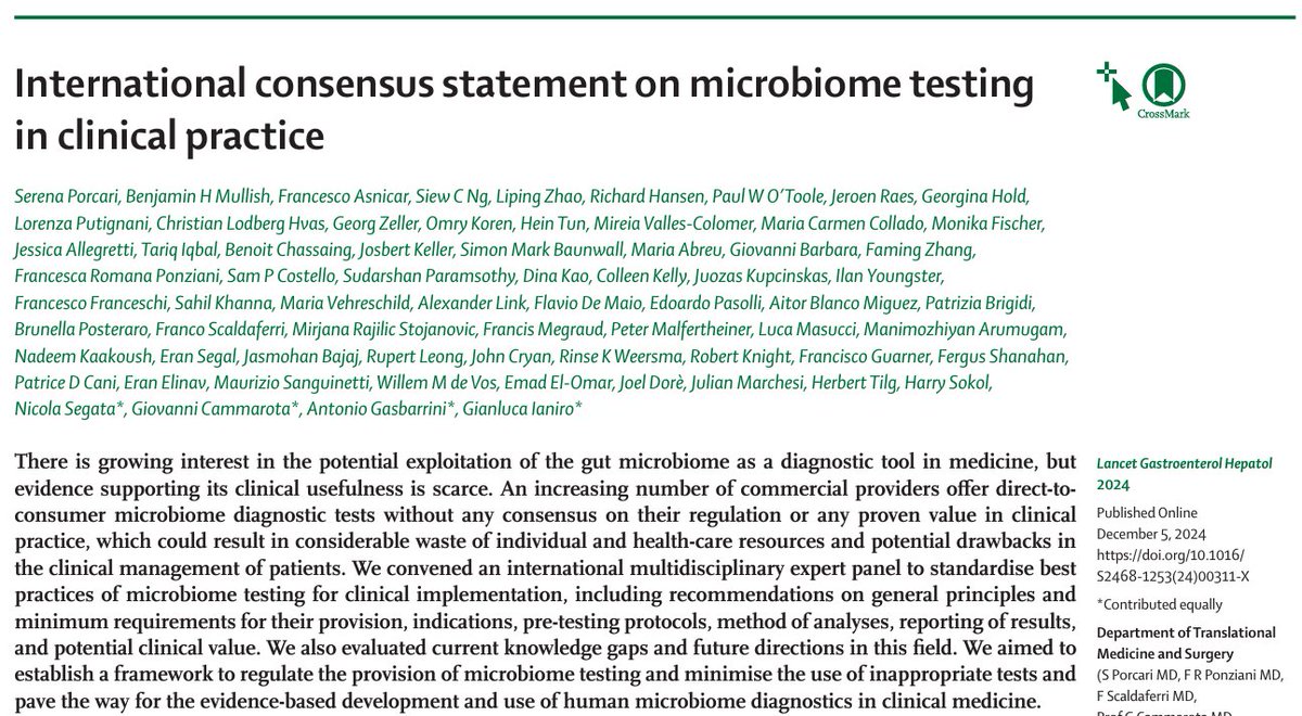 Alexander Link (@alinkmd) on Twitter photo ā”ļøInternational consensus statement on microbiome testing in clinical practice
Congratulations to <a href="/gianluca1aniro/">Gianluca Ianiro</a> for leading, and to all coauthors and collaborators for contributing to these much-needed, clinically relevant consensus recommendations!
šauthors.elsevier.com/c/1kDP5_u7c5KU⦠ā”ļøInternational consensus statement on microbiome testing in clinical practice
Congratulations to <a href="/gianluca1aniro/">Gianluca Ianiro</a> for leading, and to all coauthors and collaborators for contributing to these much-needed, clinically relevant consensus recommendations!
šauthors.elsevier.com/c/1kDP5_u7c5KUā¦