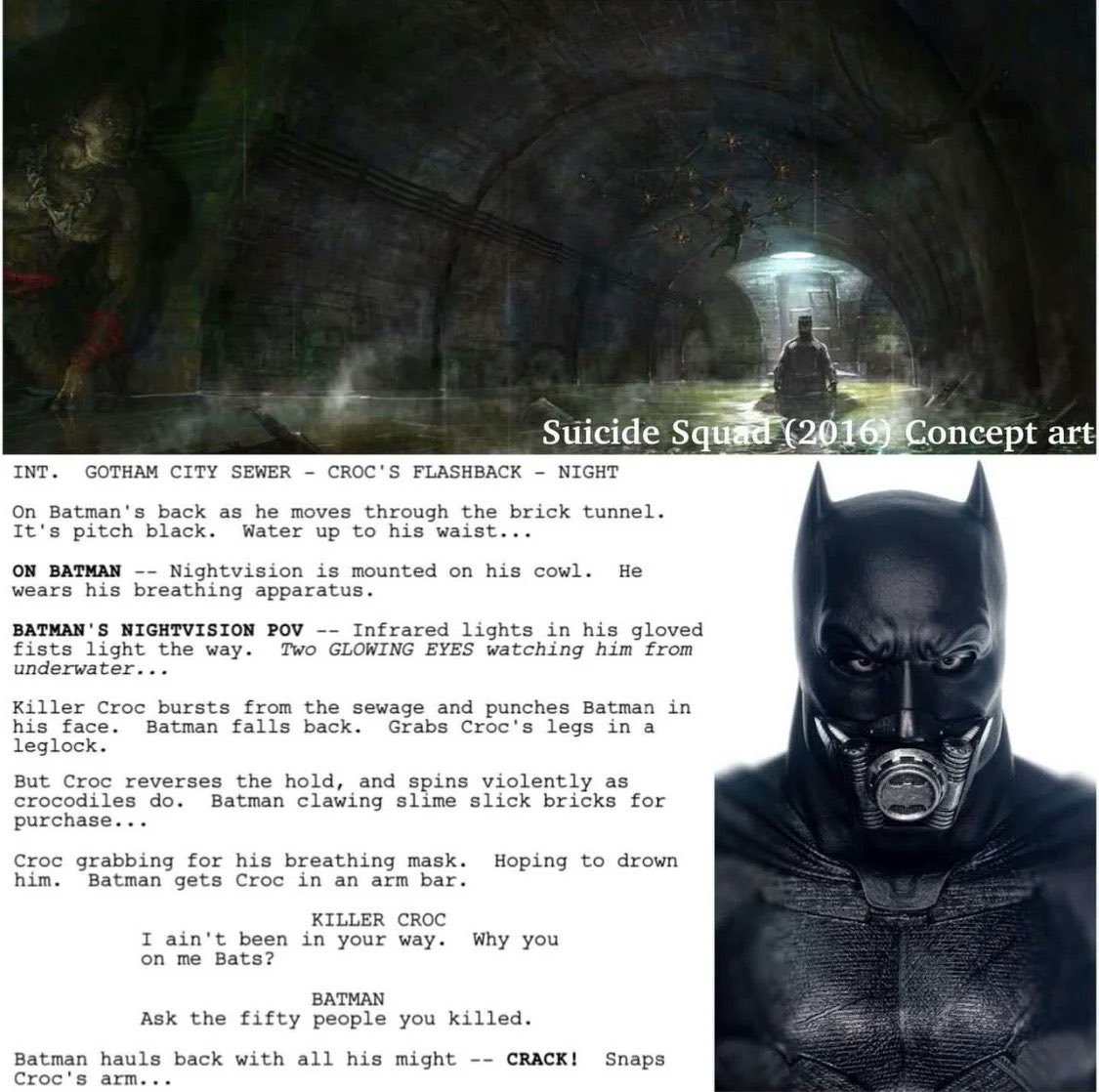 BatfleckMovie's tweet photo. If you want to see Batfleck taking on Killer Croc then reply with #ReleaseTheAyerCut https://t.co/rzC8VvTQk8
