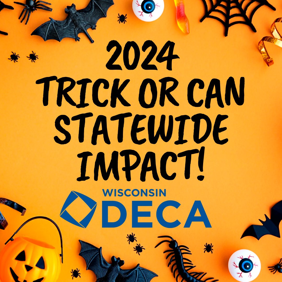 WI_DECA's tweet photo. Wisconsin DECA, help us in celebrating the MOST SUCCESSFUL TRICK OR CAN IN RECENT HISTORY! Your dedication to your communities was unmatched this year, and you should all be so proud of your impact. Happy Trick or Can 2024! #wideca #trickorcan #servicerocks https://t.co/SbdWUGLAGO