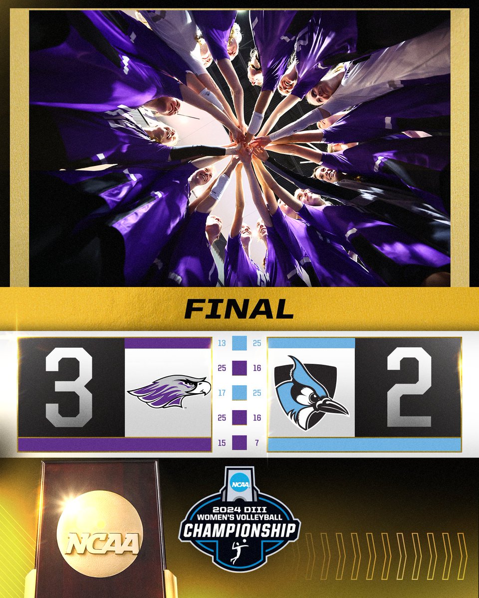 NCAADIII's tweet photo. UW-Whitewater is headed to the National Championship after a five set win over Johns Hopkins!

#WhyD3 | #D3vb https://t.co/BvhM5lVCde