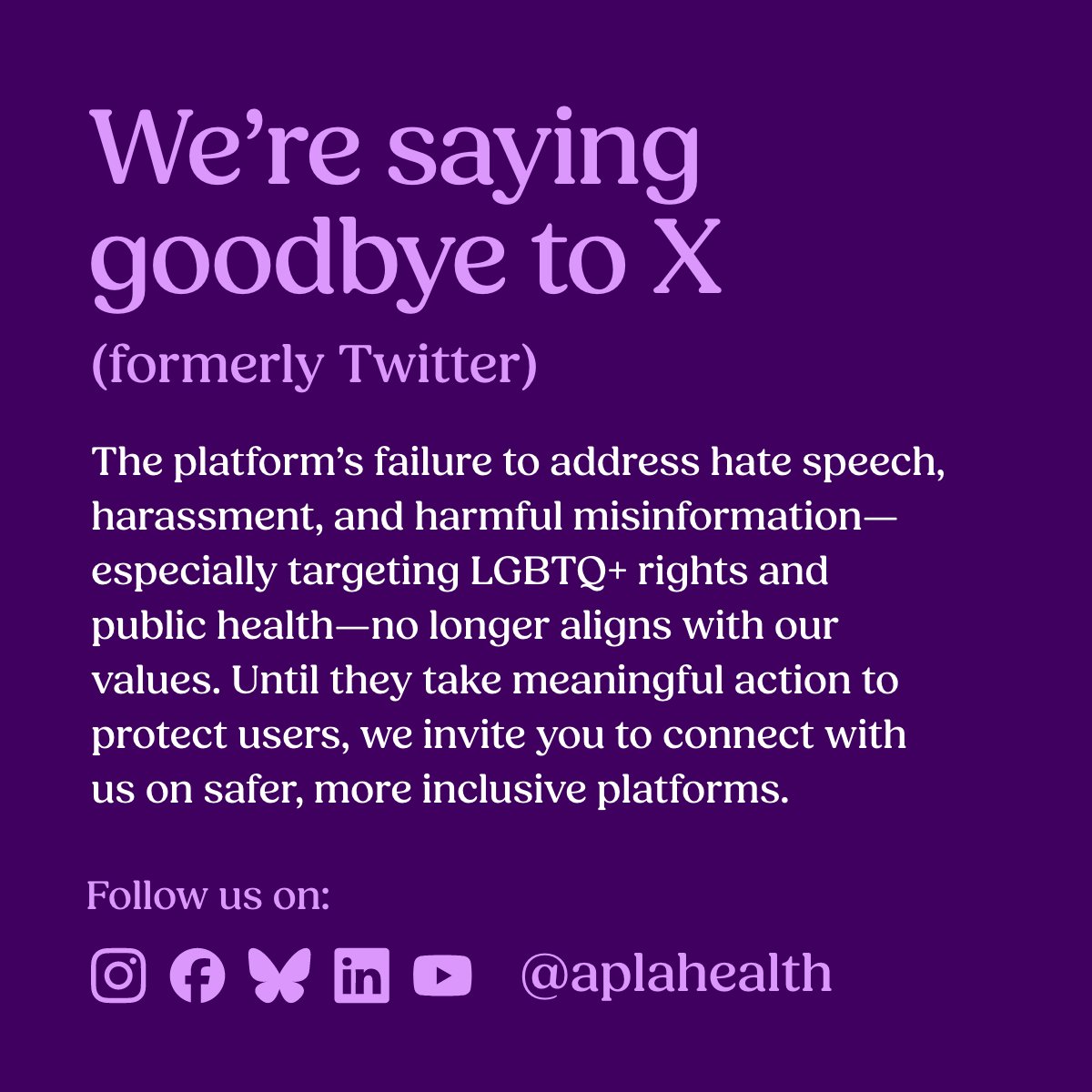 APLA Health tweet media