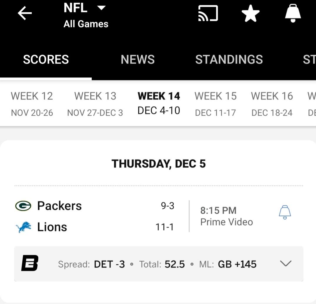 MikeDyer4's tweet photo. MY 2024 NFL PICKS WK 14,,,,,,THURSDAY NIGHT FOOTBALL,,,,GREEN BAY PACKERS VS DETROIT LIONS,,,,MY PICK::::::::DETROIT LIONS/ OVER 52.5 https://t.co/9v3uVlp6gy