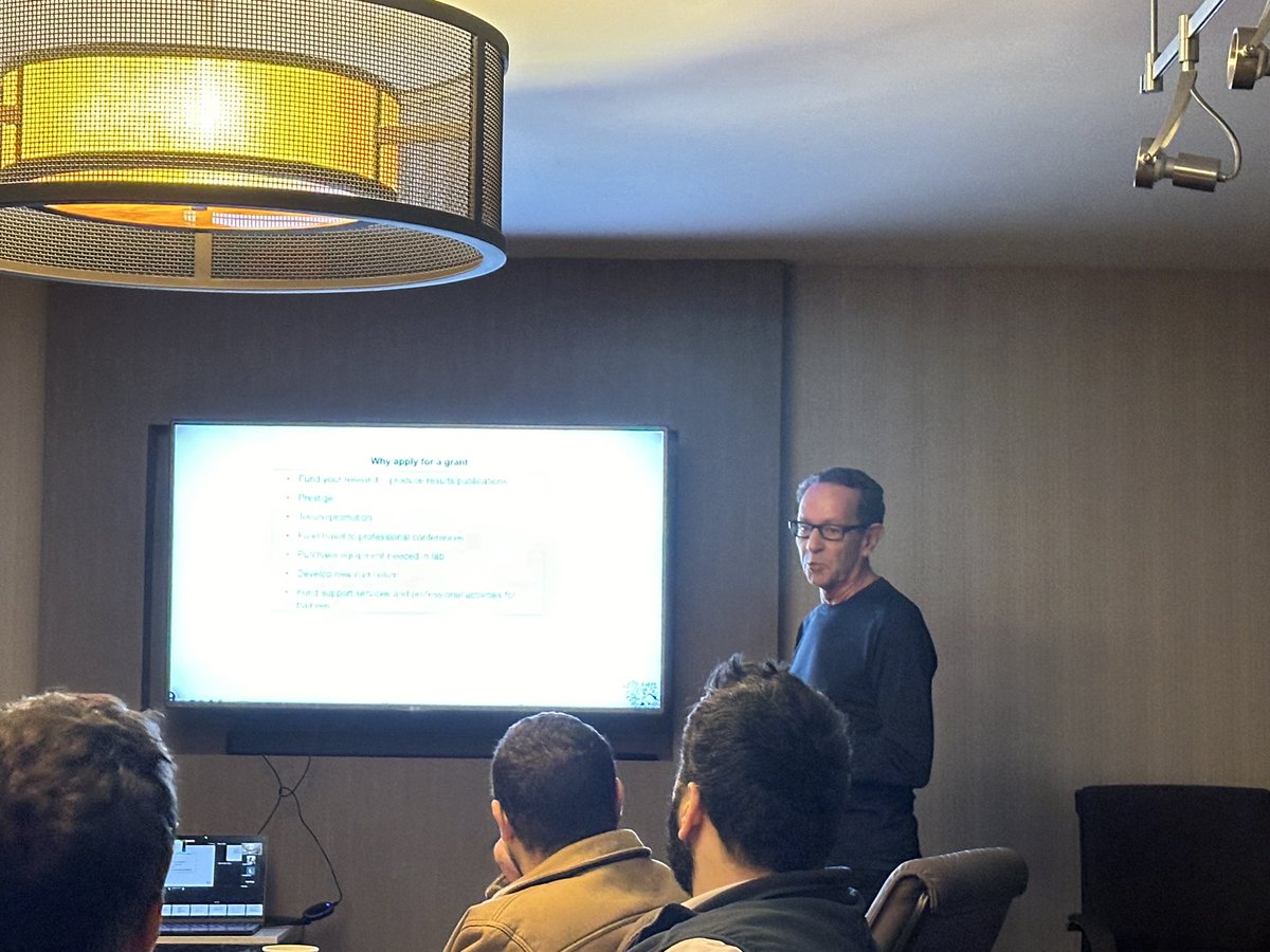 SPR Trainee Workshop in progress! Clinton Webb shares secrets for getting funded. #SPR2024