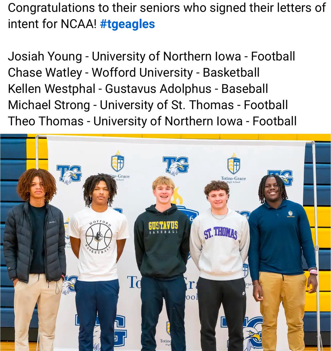 Congrats to all signees!