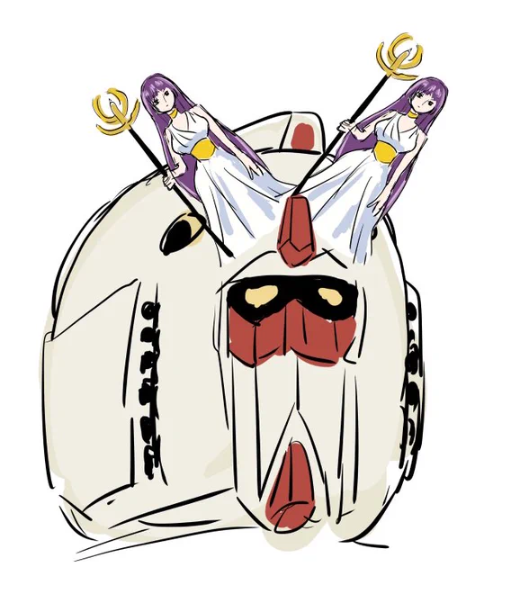 #目が2つついててアンテナ生えてるおそらくガンダムの画像を貼る 