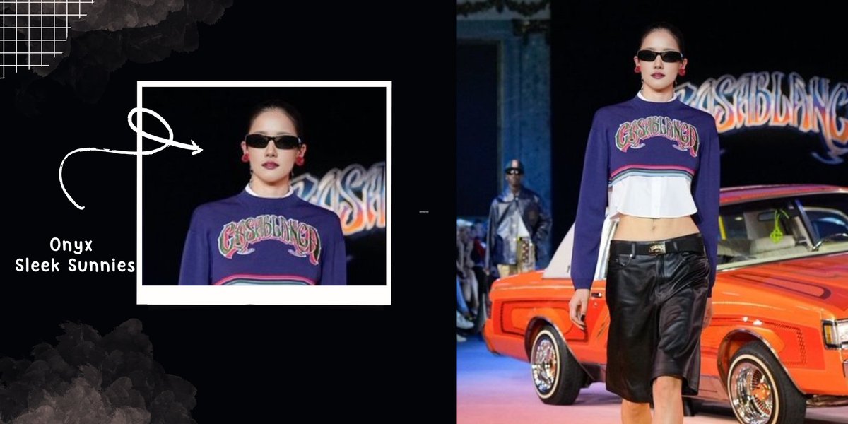 ㅤ
Ditambah dengan riasan wajah yang kuat dengan lipstick berwarna gelap, serta rambut yang diikat dengan gaya high up bun dan  𝘖𝘯𝘺𝘹 𝘚𝘭𝘦𝘦𝘬 𝘚𝘶𝘯𝘯𝘪𝘦𝘴 yang menghias kedua matanya semakin menunjukkan kepercayaan diri dan sisi kuat dari seorang Carissa.
ㅤㅤ