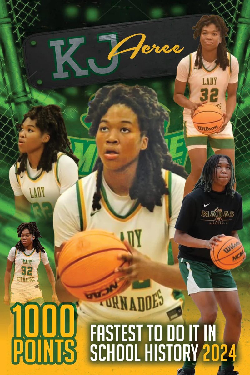 Welcome to 1000 club <a href="/KieAundriaAcre1/">Kie'AundriaAcree2027</a> !! It only took you 40 games!!! Best and quickest to do it at Monroe Comprehensive High School (boys or girls)!! Congrats <a href="/jenniferacree/">acree32</a> that’s your third 1000 point scorer in as many years!