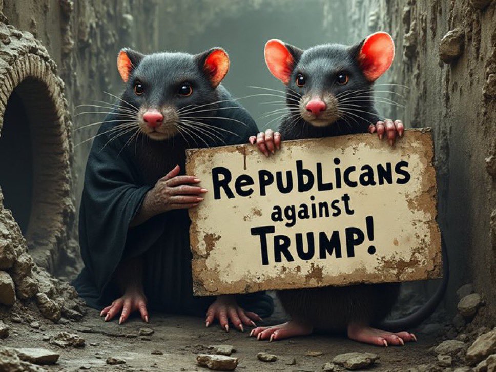 tloring's tweet photo. @CharlieKNews @Colonial_Jim RINOs invoke wrong imagery of Rhinos, it’s an insult to those amazing animals. 

RATs are the right fit. https://t.co/8PUQQ3StPq