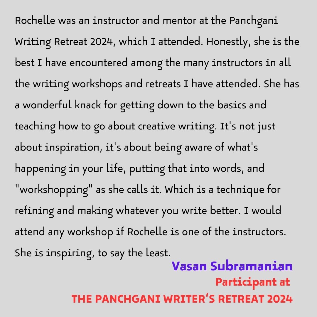 rochellepotkar's tweet image. Thanking the participants who paused amid their busy schedules to share their feedback, and very grateful to Shabnam Samuel, Director of Panchgani Writers' Retreat @panchganiwrites  for inviting me as an instructor.

#poetry #writingretreat #fiction #WritingCommunity