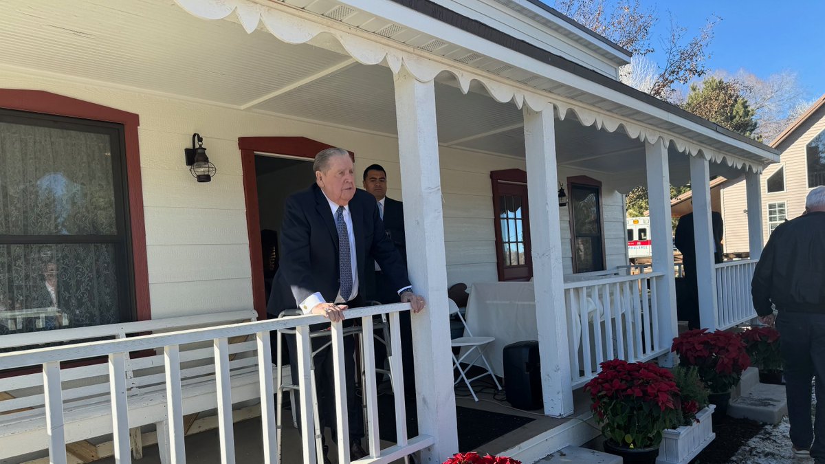 HollandJeffreyR's tweet image. Last weekend, I was in Pine Valley, Utah—a little mountainside hamlet about 35 miles north of St. George, Utah. Two of my children and their spouses joined me as I dedicated a preserved and freshly refurbished pioneer-era home.
Built by my great-great-grandfather Robert Gardner…