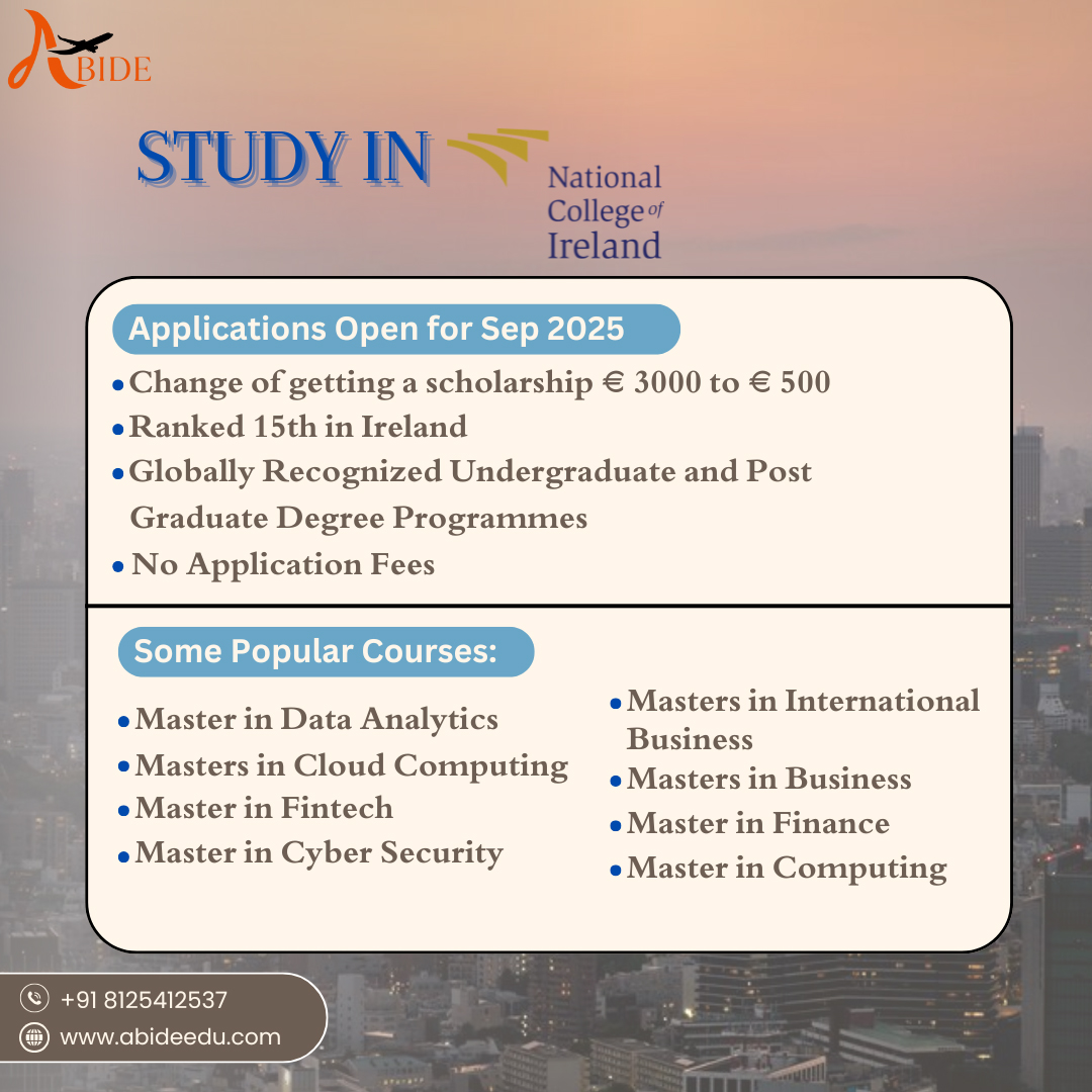 Kalyani_Abide's tweet image. "From NCI classrooms to the world. Ready to make an impact. Globally recognized under graduate and post graduate Degree programs  

. For more info contact us 

#abideedu#Studyabroad#studyinireland#internationalstudentlife#reelit#feelit#parttimejobs#acommodation#overseas