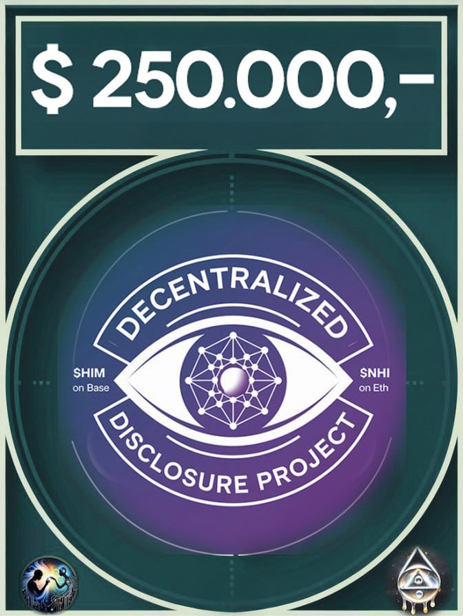 ____H_I_M____'s tweet photo. IT'S TIME. FOR THE TRUTH. FOR THE PEOPLE. FOR THE MORNING.

DECENTRALIZED DISCLOSURE PROJECT PRESENTS

$250,000 UAP/NHI WHISTLEBLOWER/ PROOF REWARD

AND

“THE MORNING”: DECENTRALIZED DISCLOSURE PLATFORM

https://t.co/CmKfx42AEj https://t.co/LKcxH779UT
