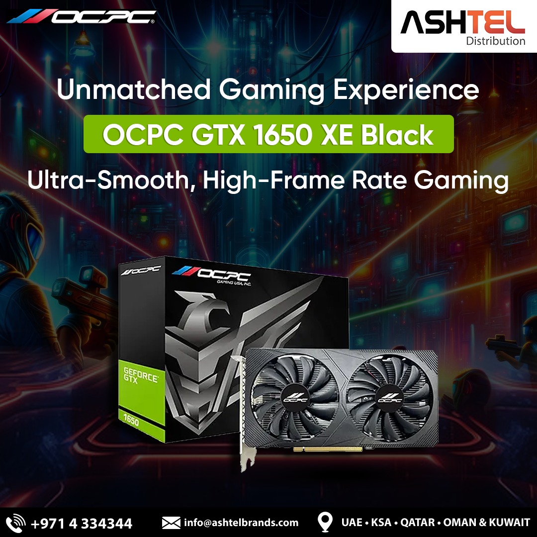 Ashtel_Brands's tweet photo. Get ready to dominate the game with the OCPC GTX 1650 4GB XE Black! 🚀 Packed with cutting-edge technology, this graphics card delivers stunning visuals and smooth gameplay at high frame rates.
#OCPC #GTX1650 #GamingPerformance #NextLevelGraphics #SmoothGameplay #GamingUpgrade https://t.co/ecO7oX5PQ2