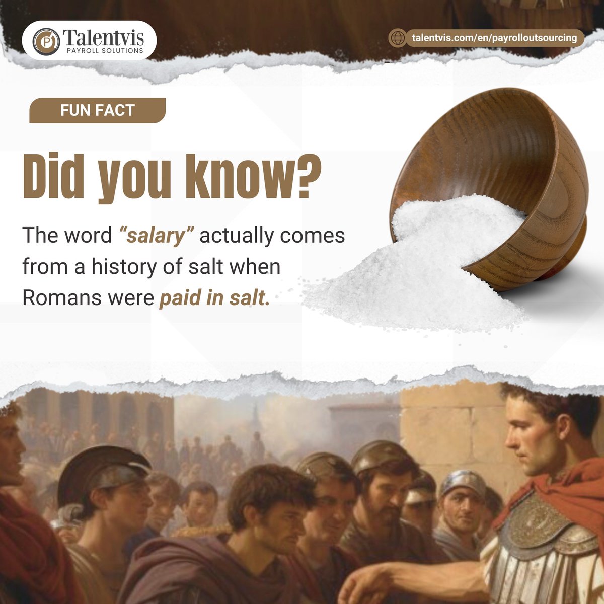 tlvpayrollS's tweet photo. Can you imagine getting paid by salt in this era?

#FunFact #WorkTrivia #TalentvisPayrollSolution https://t.co/5QOlvqBzna
