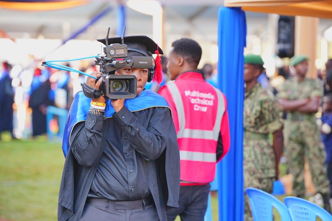 MountKenyaUni's tweet photo. Mic testing 1,2 
We are about to go live on @tv47news @Tv47Newske #MKU26thGraduation https://t.co/9xiNx6DMXN
