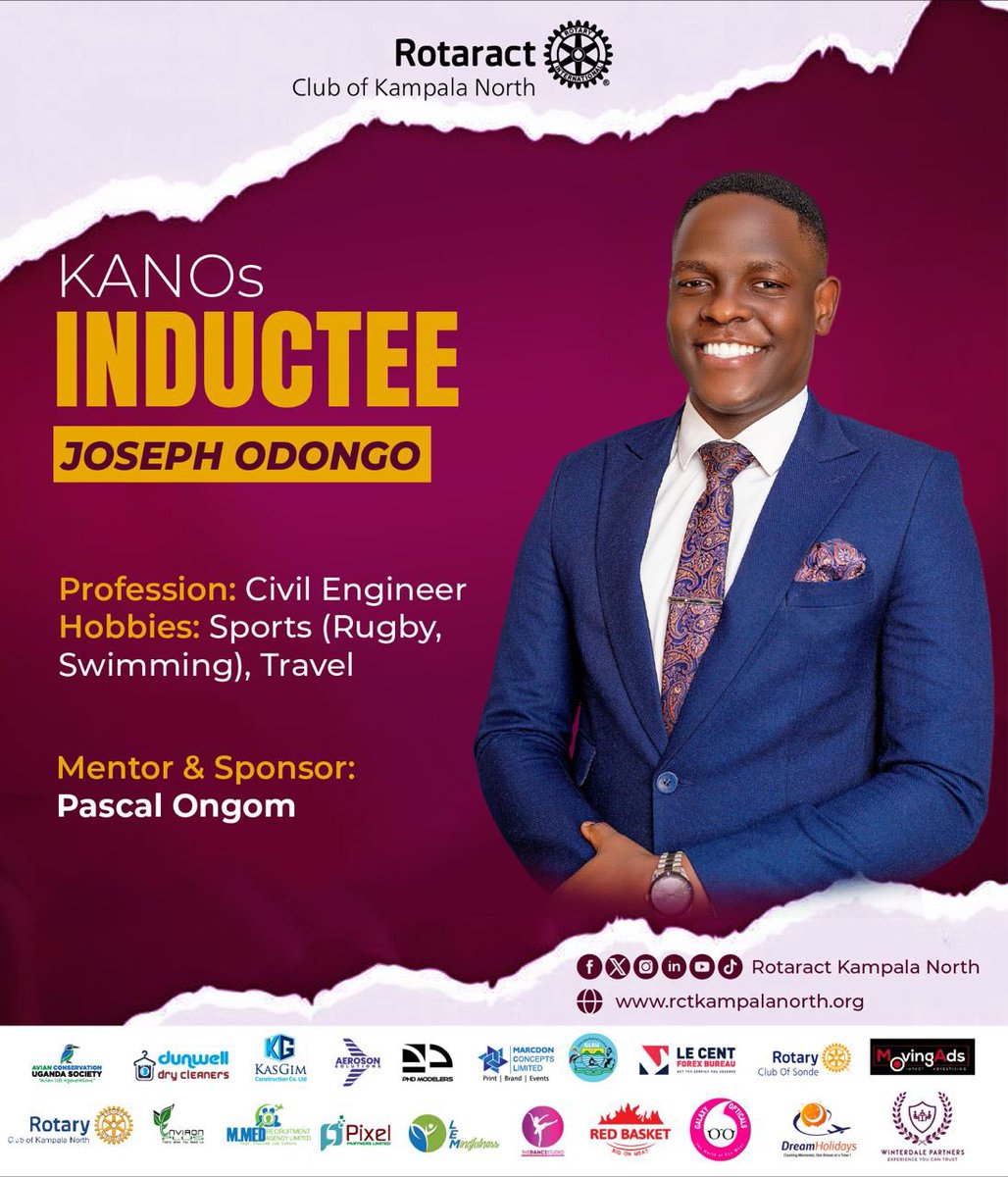 Joseph Odongo (@josephodongo07) on Twitter photo Today marks a significant milestone in my #Rotary journey as I am inducted into <a href="/kanosug/">Rotaract Kampala North</a> during their 10th Charter celebration. Moving from <a href="/Rotaract_MUK/">Rotaract Club of Makerere University</a> to KANOs is an exciting new chapter. A heartfelt thank you to my mentor and sponsor, <a href="/pascalongom/">Pascal Ongom</a>.
#ServiceAboveSelf Today marks a significant milestone in my #Rotary journey as I am inducted into <a href="/kanosug/">Rotaract Kampala North</a> during their 10th Charter celebration. Moving from <a href="/Rotaract_MUK/">Rotaract Club of Makerere University</a> to KANOs is an exciting new chapter. A heartfelt thank you to my mentor and sponsor, <a href="/pascalongom/">Pascal Ongom</a>.
#ServiceAboveSelf