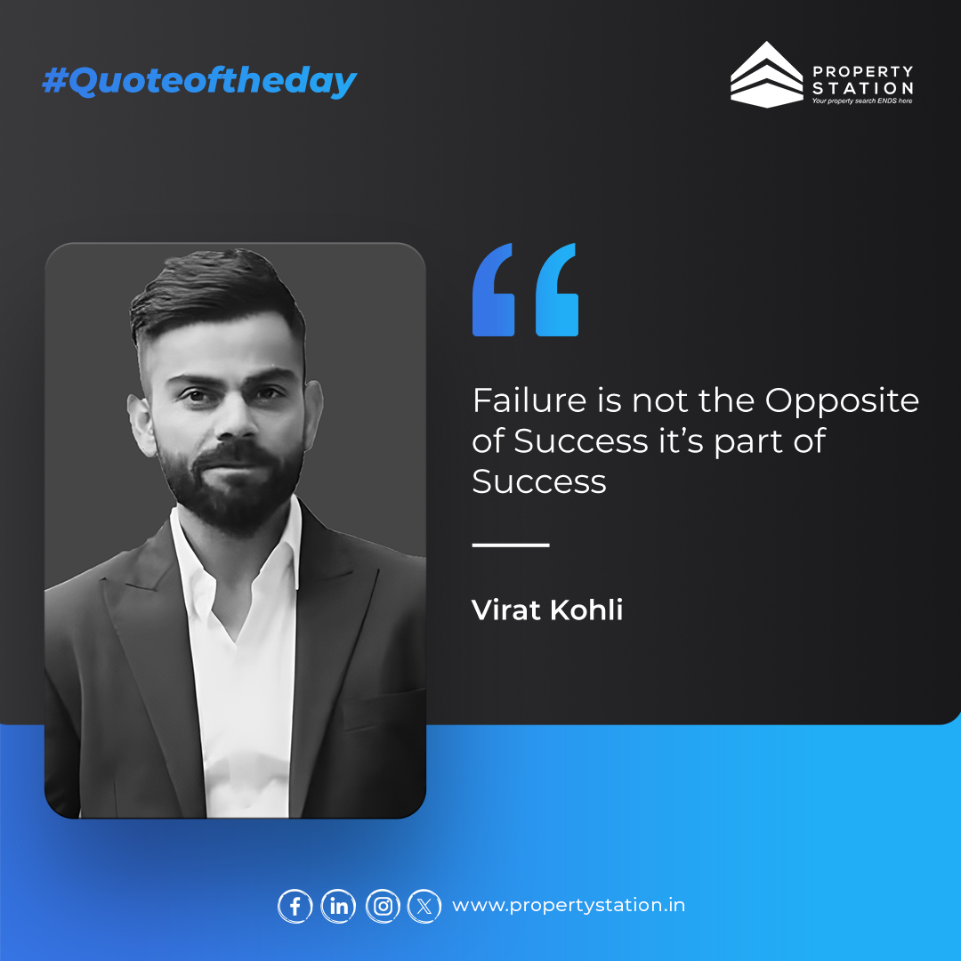 Prop_Station's tweet photo. 💡 "Failure is not the opposite of success; it's part of success." - Virat Kohli 💪
.
.
.
.
.
.
.
.
📌 #PropertyStation #SuccessMindset #MotivationDaily #KeepPushing #GrowthJourney #Inspiration #NeverGiveUp #itwitter #viratkohli https://t.co/UQzBgsxdxL