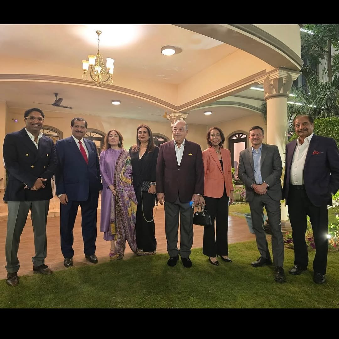 CapitalTVLive's tweet photo. A remarkable evening hosted by Dr. Sharmila Faruqui & Hashaam Riaz Sheikh in honor of U.S. Consul General Mr. Scott Urbom, celebrating Pak-U.S. friendship.
@HashaamRS @sharmilafaruqi #Pakistan #Karachi #America #PakUSFriendship #Capitaltv https://t.co/5HJ9b5Db8A