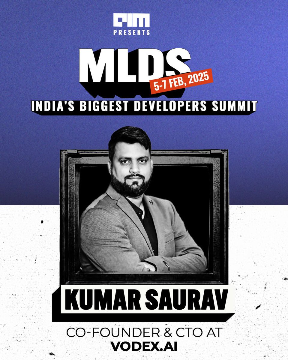 We are thrilled to announce, Kumar Saurav, Co-Founder &amp; CTO at <a href="/vodexsocial/">Vodex</a>, as our distinguished speaker for MLDS 2025.

As the Co-Founder and CTO of Vodex.ai, he leads the development and delivery of Generative AI-powered solutions for businesses. With over 13
