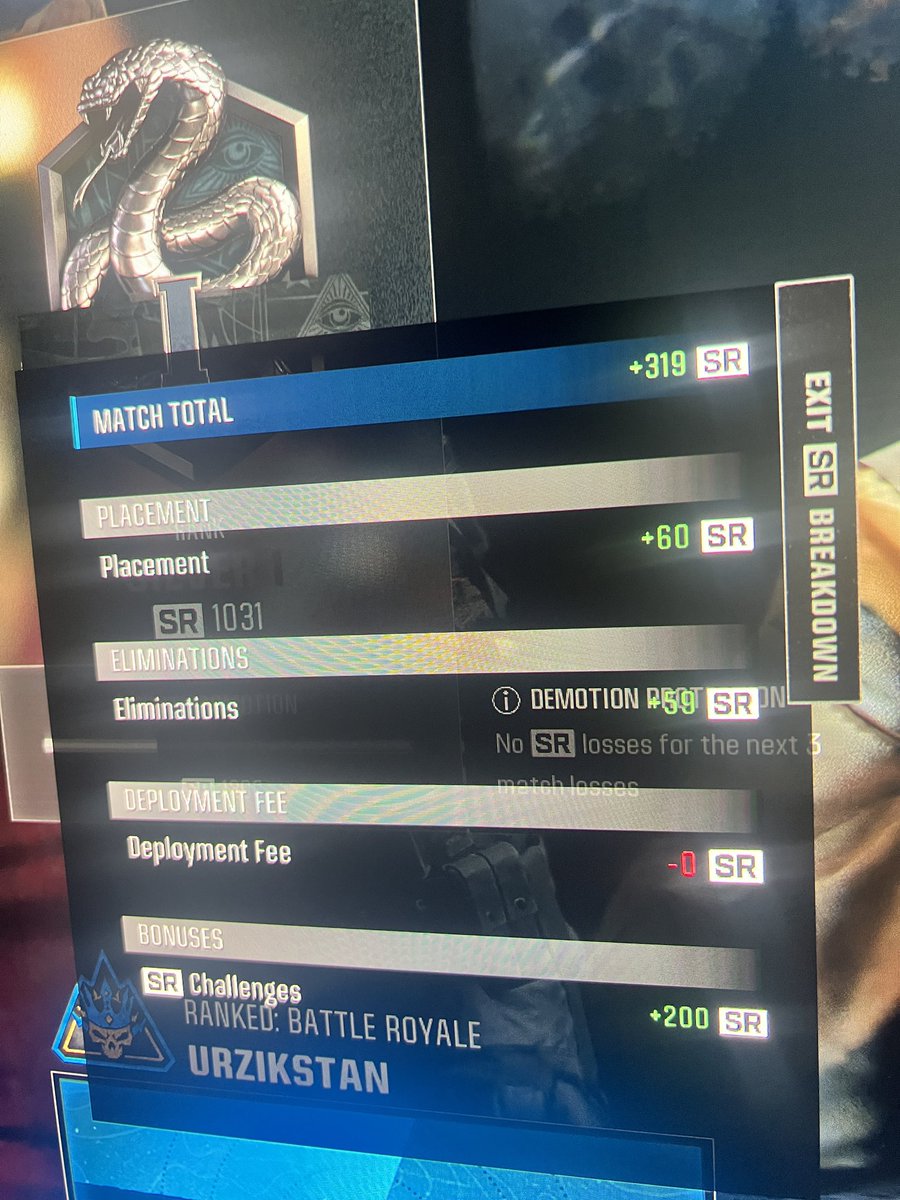 FullMetalZigma's tweet image. +319 SR 

Am I doing it right? 

#CallofDutyBlackOps6 #warzoneranked #BlackOps6 #CallofDuty