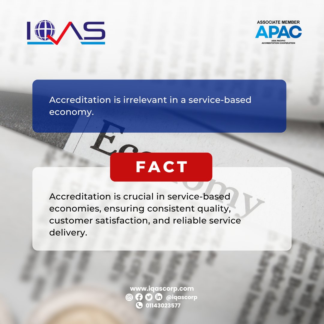 iqascorp's tweet image. #Accreditation is essential not just for labs and manufacturing, but across all #servicesectors like #healthcare , IT, finance, and hospitality. It ensures quality, trust, and reliability. #IQAS helps businesses succeed by guiding them to accreditation.