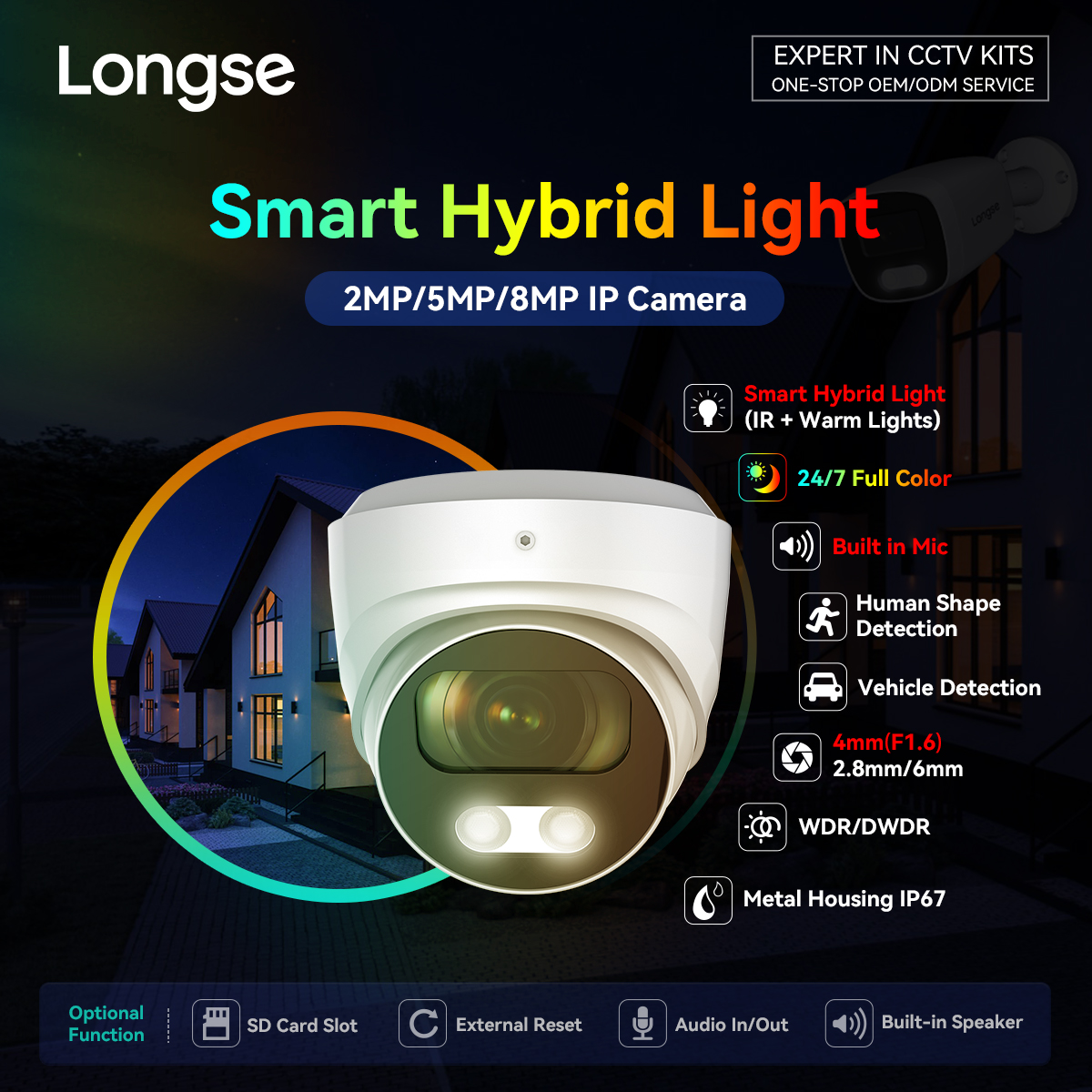 Longse_Group's tweet photo. The Smart Hybrid Light Camera,
combining infrared night vision,
full-color night vision,
and smart night vision all in one,
provides intelligent protection to keep you safe day and night.
https://t.co/6XkCjFMQK1
#CCTV #OEM #ODM #longse #hybridlight #smartsecuritycamera https://t.co/7ZB3NNyMXU