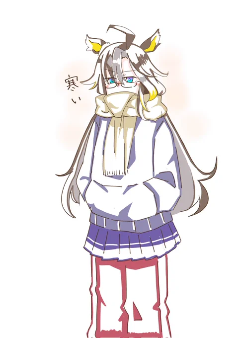 落描きドリジャ。寒くなってきましたね。#ウマ娘#ドリームジャーニー 