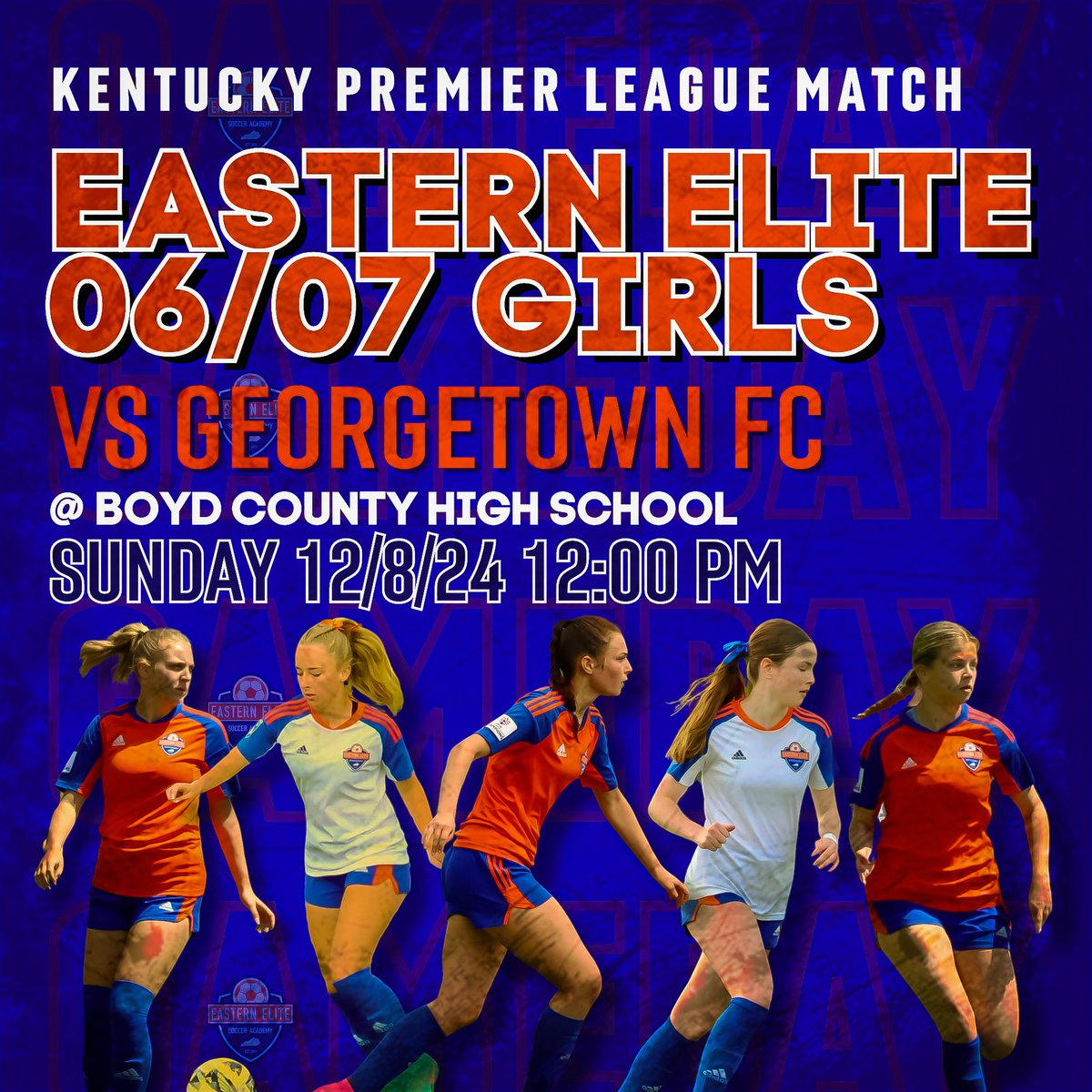 Get ready to witness greatness as some of the most skilled soccer players in our area &amp; the state of Kentucky take the field! Come to Boyd County High School Sunday, 12/8/24, at 12:00 pm and watch the 06/07 EESA girls battle Georgetown FC!