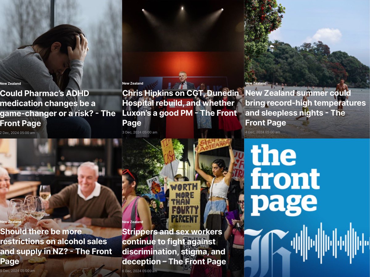 This week on The Front Page: ADHD meds, summer weather, alcohol restrictions, adult entertainer work rights and whether Chris Hipkins thinks Luxon is a good PM or not. 

iheart.com/podcast/1049-t…