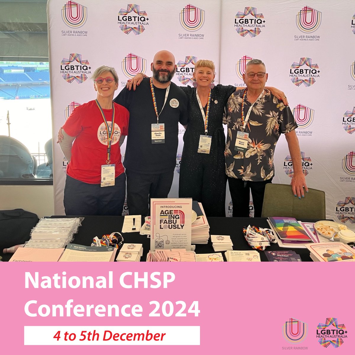 LHA was proud to attend the National CHSP Conference on 4–5 December at Melbourne’s iconic Marvel Stadium.

It was a fantastic opportunity to network, showcase LHA's Silver Rainbow Program, and gain valuable insights into the evolving aged care landscape.