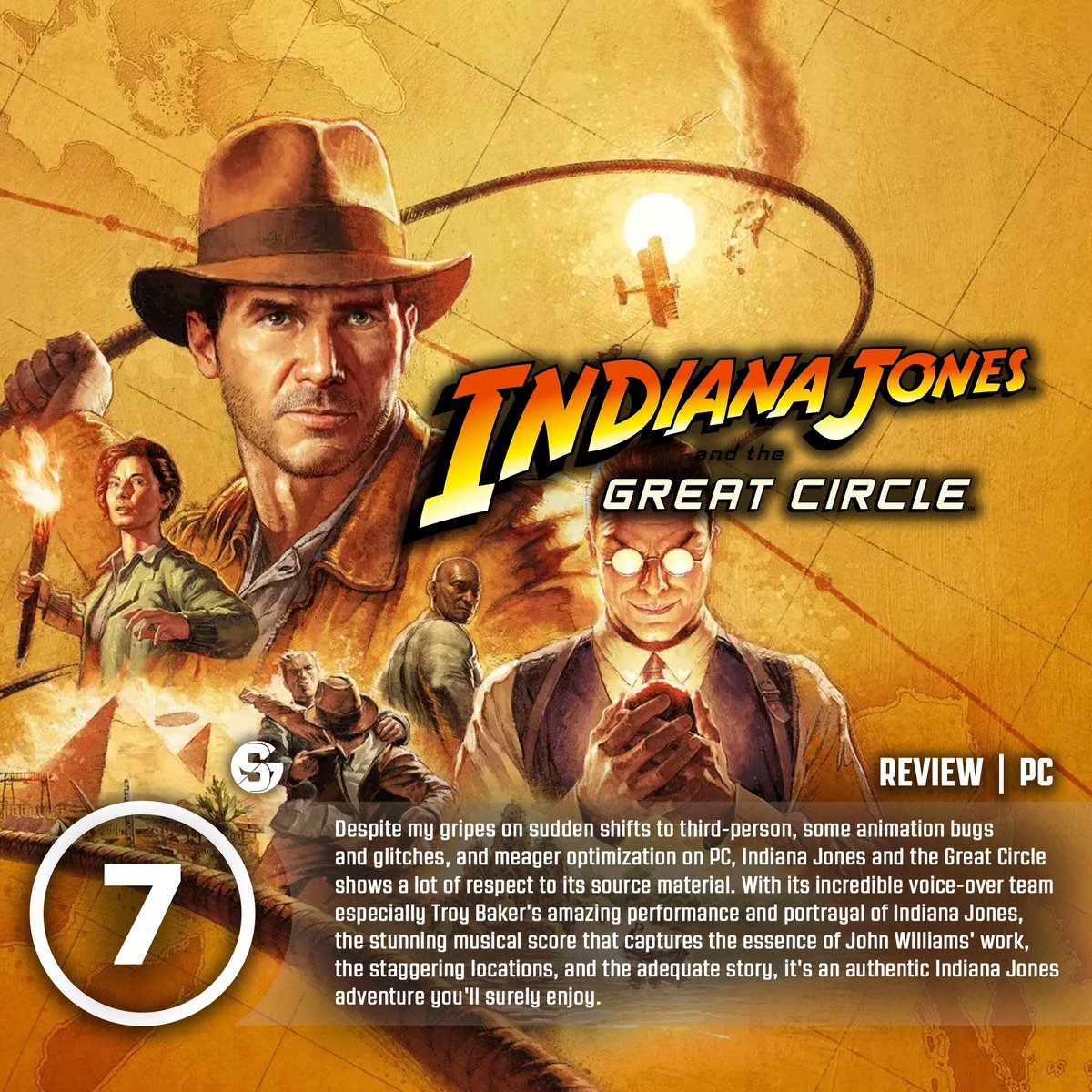SIRUSGofficial's tweet photo. Indiana Jones and the Great Circle captures the heart of the franchise with its immersive first-person exploration, stunning visuals, and remarkable performance of its voice-over cast, notably Troy Baker, despite its technical flaws and weak combat element https://t.co/yH51GGvMKh https://t.co/B0EemO4W5q