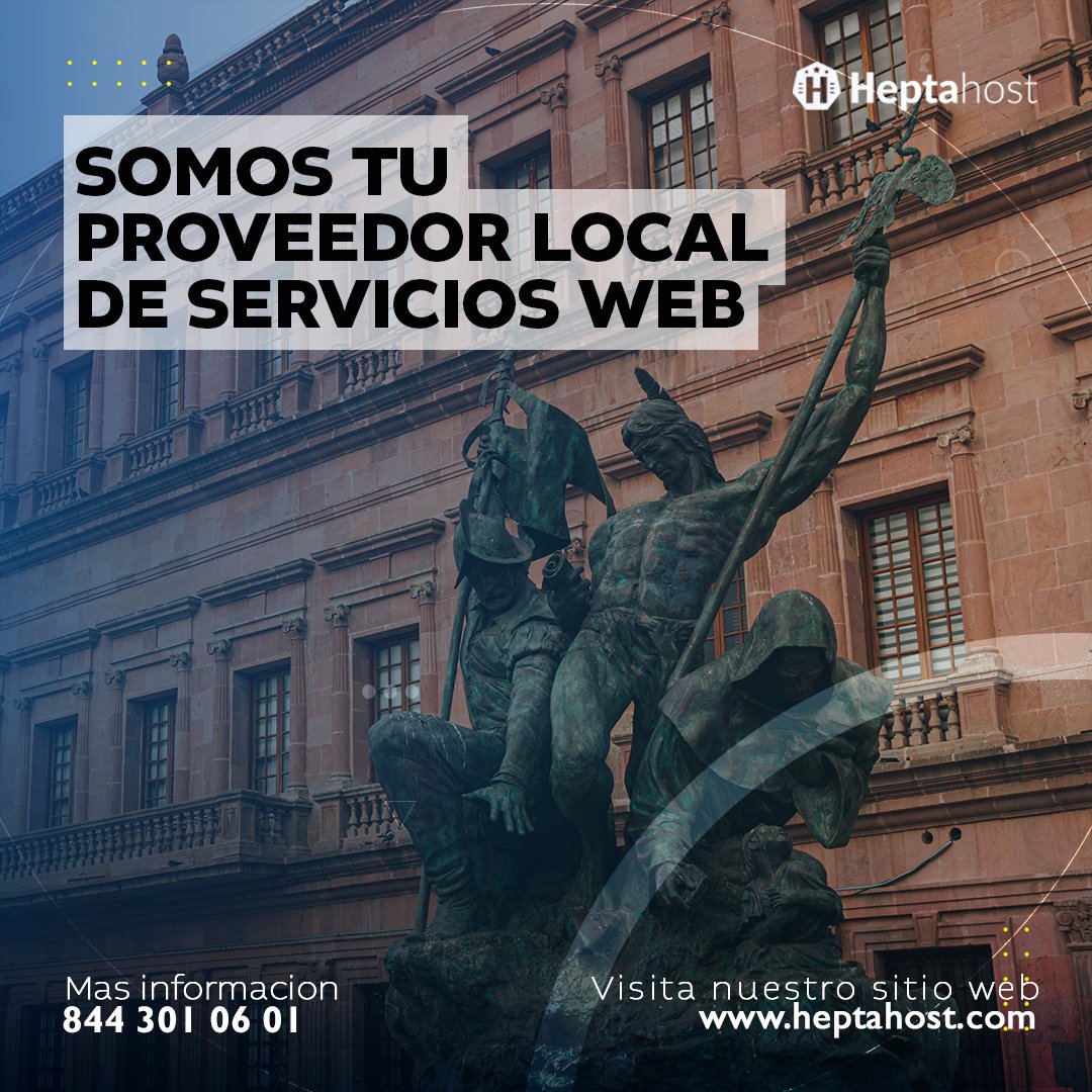 Contrata tu dominio .com hoy mismo #Saltillo. Mejora la imagen de tu negocio.

✅ Dominio .com o .com.mx
✅ Correo profesional
✅ Constructor de páginas web
✅ Servidores rápidos y seguros
✅ Soporte en Saltillo
Activación en 30 min.
Contrata en línea: heptahost.com/nube-compartida