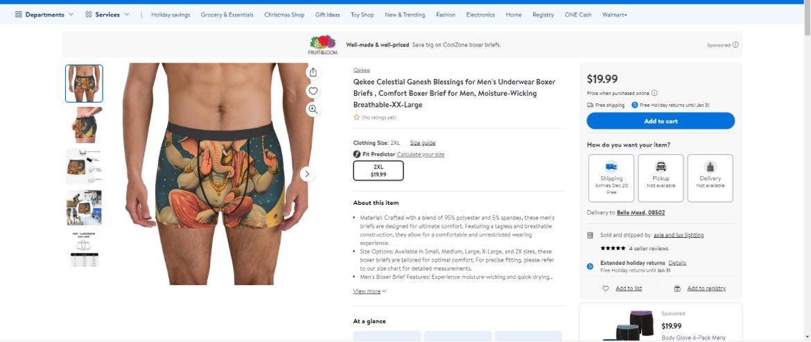mootpena's tweet photo. If any gaynesh bhakt hindu is looking for underwear, Walmart is selling.🥴😂 https://t.co/W3AKCI94ON