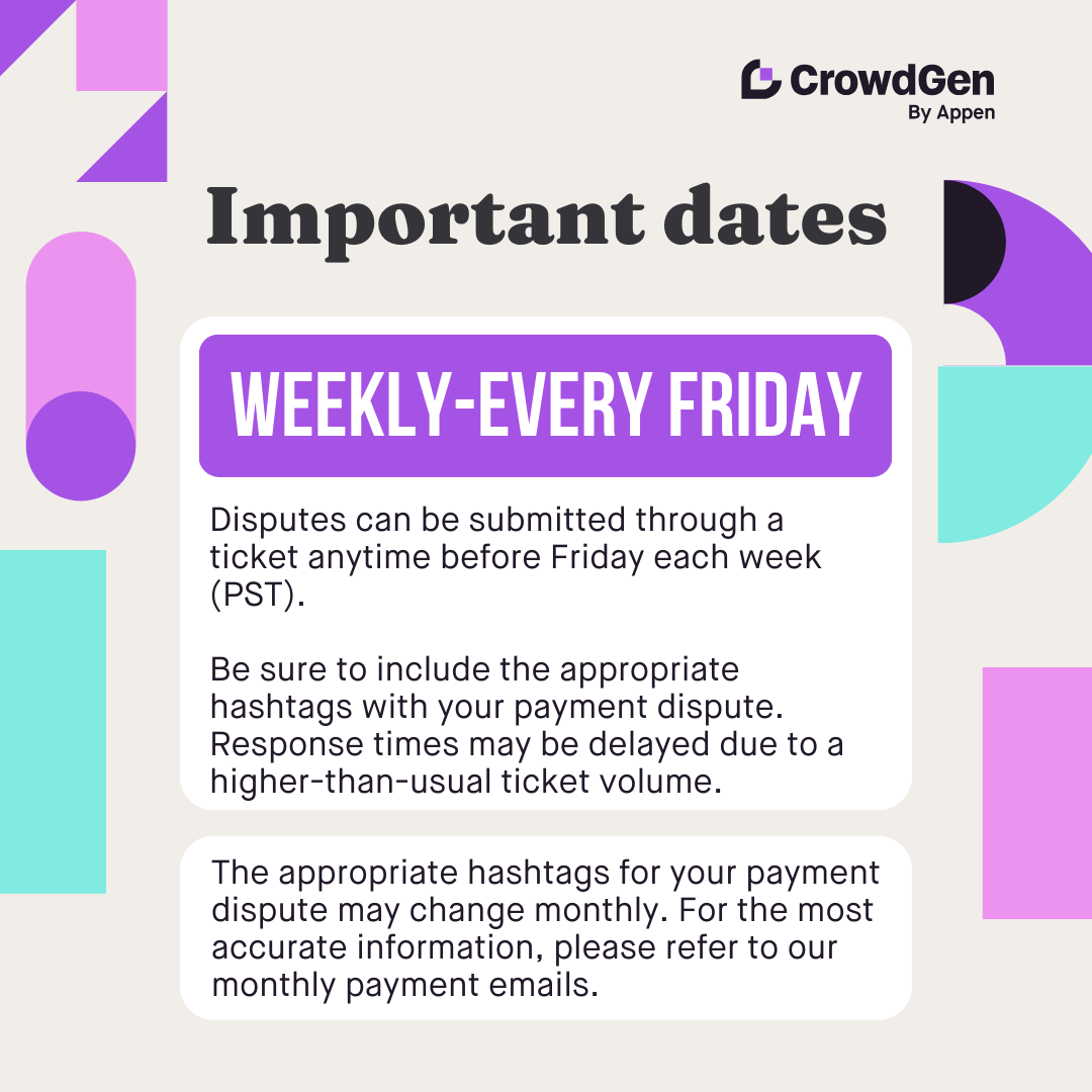 crowdgenbyappen's tweet photo. 💸 Important dates alert!
Be sure to check the key payment dates on CrowdGen so you’re always in the know.
#CrowdGenCommunity #WorkFromAnywhere #AICommunity" #Appen #CrowdGen https://t.co/TaaT7JNDrt